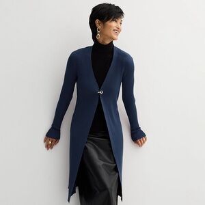 XS Nine West Navy Blue Long Sleeve Cardigan,